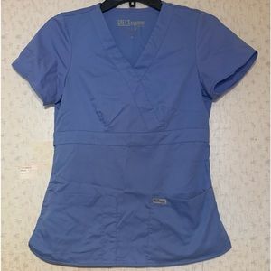 Scrub top, light blue, size XS